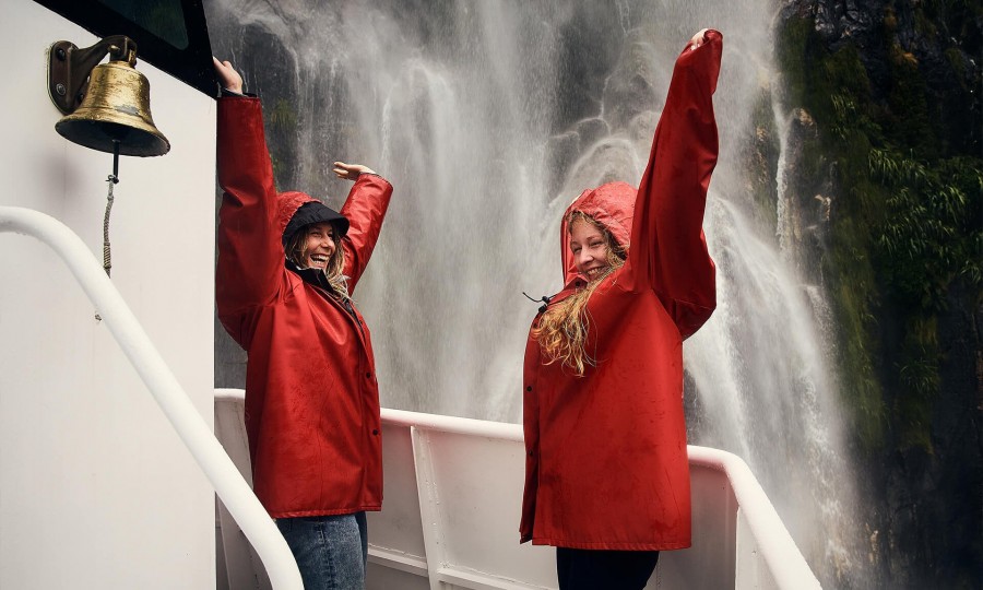Enjoy waterfalls on Mlford Sound Encounter Nature Cruise2