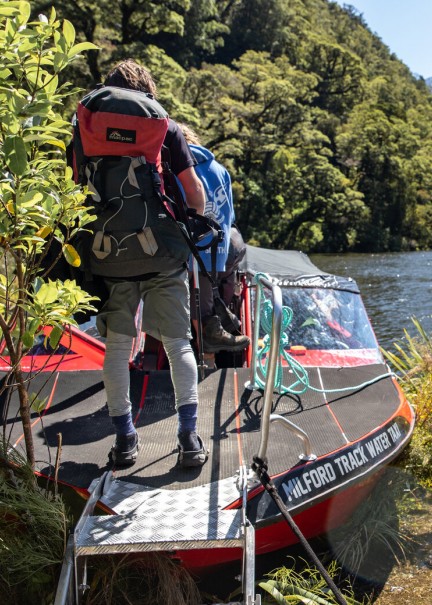 Take a boat or plan to start your trip - credit Fiordland Outdoors Co.