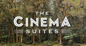 Cinema Suites logo on forest